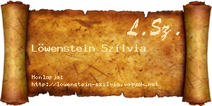 Löwenstein Szilvia névjegykártya