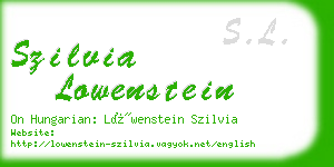 szilvia lowenstein business card